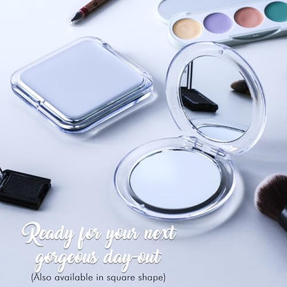 MIRRORVANA Small Compact 20X Magnifying Mirror for Travel - Handheld, Foldable & Lightweight - Mini Pocket-Sized Magnified Mirror for Purse - Square 3.3” x 3.3”