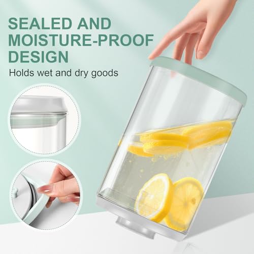 Dog Treat Container Airtight Jar 2.2Qt/2L, Glass Food Jars with One-Touch Lid for Dog or Cat Treats, Kibble, Snacks – Pantry Storage Canister for Kitchen or Countertop (2.2Qt - 2L) - size: 2.2 Qt