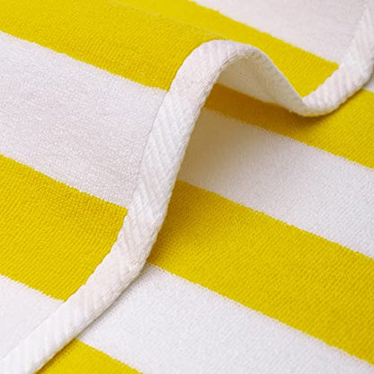 Cotton Paradise, Cabana Stripe Beach Towels 4 Packed, 30x60 inches Extra Large Pool Towels, Soft Absorbent Quick Dry, Yellow - color: Yellow