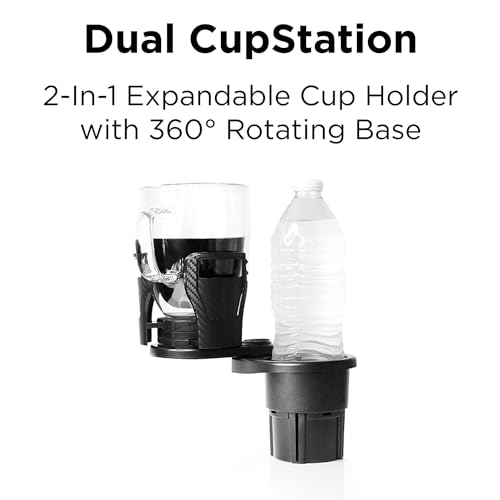 Limitless Dual CupStation - 2-in-1 Expandable Cup Holder with 360° Rotating Base – Black