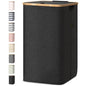 BALEINE Laundry Hamper with Lid, Tall Laundry Baskets with Bamboo Pull Handles, Large Laundry Bin with Internal Support (26Gal/100L, Carbon Black) - color: Carbon Black, size: 100 liters