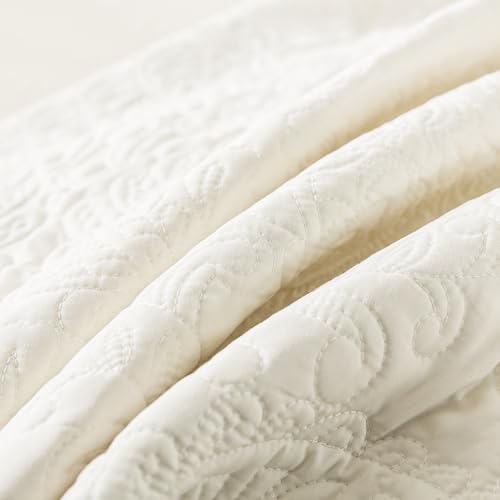 HoneiLife Oversized Queen Bedspreads 110x106- Queen Size Quilt Bedding Sets 3-Piece, Reversible Coverlets Lightweight Bedlinen Set for All Season Use-Beige - color: Beige, size: Oversized Queen-110"x106"