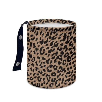 Renewold Car Trash Can, Leopard Print Animal Fur Texture Car Trash Bag, Automotive Garbage Cans with Button Straps, Foldable Trash Bin, Organizer Bag for Storage Tissure Toys Snacks Drinks - color: Leopard Print Animal Fur Texture