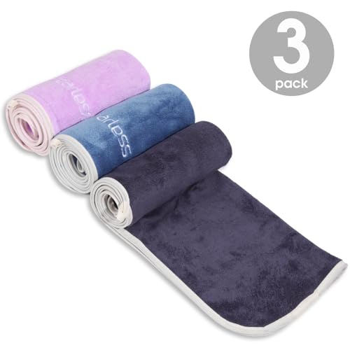 Microfiber Gym Towel Set for Men Women, Super Soft and Quick-Drying Towels for Fitness, Yoga, Cycling, Swimming (Blue, 3 Pack) - color: Blue