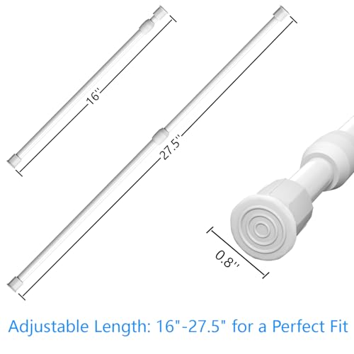 RV & Camper Adjustable Tension Rods 16"-27.5" - Essential Organizer Bars for Travel Trailers, Campers, and RVs Kitchens and Closets Must-Have, 6 Pack - size: 16-27.5''