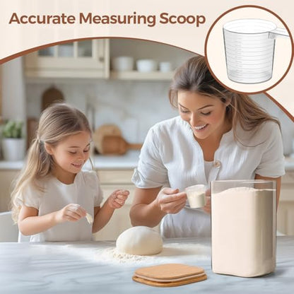 ComSaf 3.6Qt Glass Food Storage Containers, Cereal Storage Containers with Airtight Lids, Large Square Glass Jars with Bamboo Lids, for Rice, Pasta, Oats, Grains, Coffee Beans - color: 3.6Qt-Square