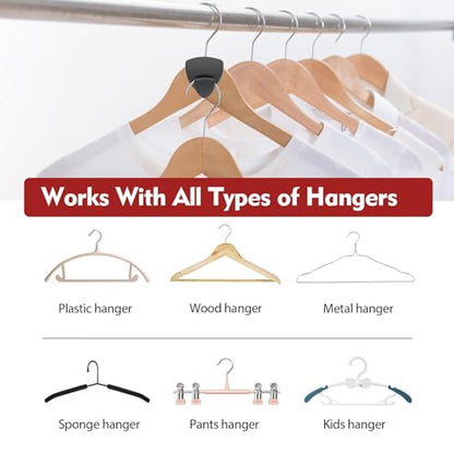 Latoxcaa Space Saving Standard Hanger Hooks 50Pcs, Upgrade Heavy Duty Space Saver Hangers Connector Hooks for Clothes, Premium Hanging Closet Organizer for Dorm, Ganchos para Colgar Ropa, Black - size: 50 Pcs