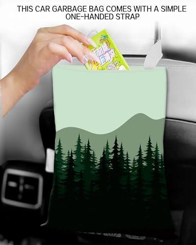 Car Garbage Can, Hanging Car Trash Can Bag for Vehicle, Travelling, Camping, Cute Car Back Seat Organizer, Dark Mountain - color: Dark Mountain