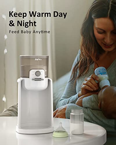 Water Warmer, HEYVALUE Baby Bottle Warmer, Formula Maker with Night Light, 4 Temperature Control & 72H Keep Warm, Detachable Tank, Instantly Dispenses Warm Water, Feed Baby More Easier and Healthier - color: Moon White