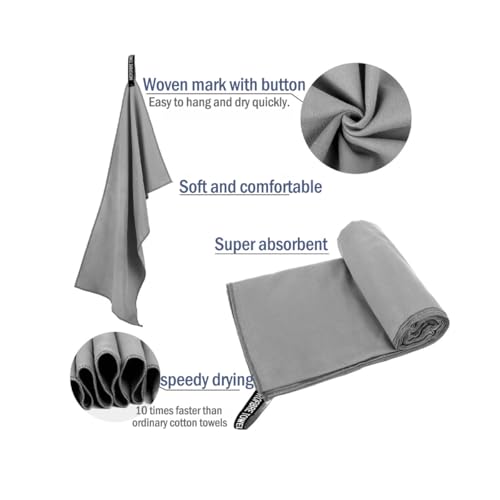 Beach Towel Microfiber Travel & Gym & Camping Towel Oversized. Quick Dry - Super Absorbent 30"*60"-Army Green - color: Amry Green, size: 30*60Inches