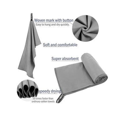 Beach Towel Microfiber Travel & Gym & Camping Towel Oversized. Quick Dry - Super Absorbent20*48"-Sky Blue - color: Sky Blue, size: 20*48Inches