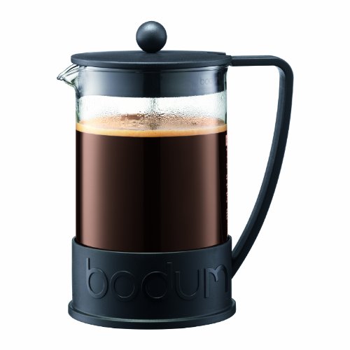 Bodum 51oz Brazil French Press Coffee Maker, High-Heat Borosilicate Glass, Black - Made in Portugal - color: Black, size: 51 oz