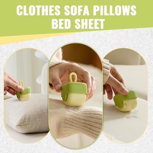 Reusable Lint Roller Mini, Washable Sticky Roller for Travel & Clothes & Furniture & Purse, Portable Pet Hair Lint Remover Ball for Dog Cat Fur (Green) - color: Green
