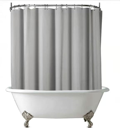 Grey Clawfoot Tub Shower Curtain,180Wx70H Inch Grey Liner with Wide 36 Metal Hooks,Vinyl Bath Curtain for Clawfoot Stand Up Tub Bathroom with Magnets PEVA Waterproof Liner - color: Grey, size: 180"W x 70"L (Pack of 1)