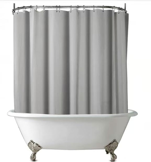 Grey Clawfoot Tub Shower Curtain,180Wx70H Inch Grey Liner with Wide 36 Metal Hooks,Vinyl Bath Curtain for Clawfoot Stand Up Tub Bathroom with Magnets PEVA Waterproof Liner - color: Grey, size: 180"W x 70"L (Pack of 1)