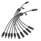 BougeRV Solar Y Connector Solar Panel Parallel Connectors Extra Long 1 to 5 Solar Branch PV Adapter Cable Wire Plug Tool Kit (M/FFFFF and F/Mmmmm) - size: 1 Pair/M/FFFFF and F/MMMMM