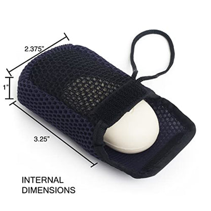 MainBasics Exfoliating Bar Soap Pouch Dual-Sided Body Scrubber - Fits Standard Size Soap Bars, Blue - style: Blue