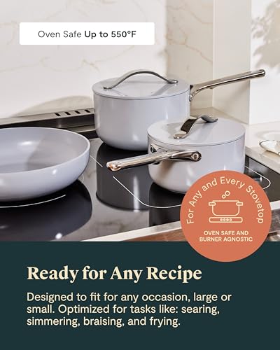 Caraway 24-Piece Nonstick Ceramic Cookware Set - Includes Fry Pans, Sauce, Sauté Pan, Dutch Oven, Petite Cooker, Stir Fry, Rondeau, Stock Pot, Lids & Storage Organizers - Navy - size: 24pc Set