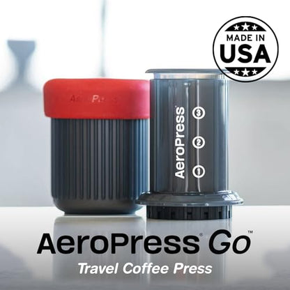 AeroPress Go Travel Coffee Maker & Stainless Steel Filter Bundle