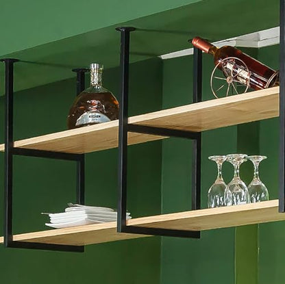 Floating Shelves，Ceiling Shelf Brackets 2 Layer，Wall-Mounted Decorative Rack for Bar Restaurant，Hanging，Easy to Install(Size:80 * 30 * 60cm(31 * 12 * 24IN)) - size: 80*30*60cm(31*12*24IN)