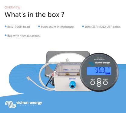 Victron Energy BMV-700H Battery Monitor with Shunt & Display - 60-385 VDC - Grey - style: BMV 700H - High Voltage