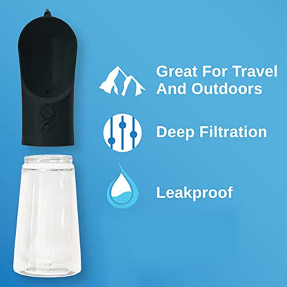 Portable PET Travel DOG on-the-go CAT WATER BOTTLE. Best Leak-Proof Water fountain for small cats, dogs. 12oz - color: Generic