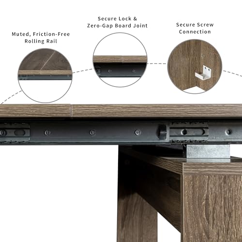Extendable Dining Table, Transformer Extra Console Table for 1-12 People, Folding Space Saving Dining Room Table for Homes, Apartments, Oak - color: A2 Oak