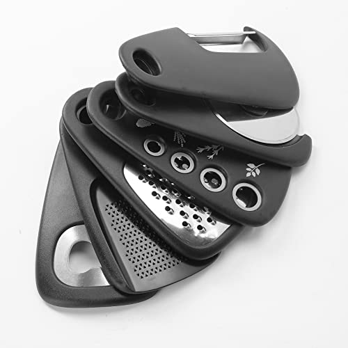 CONG 6-Piece Stackable Kitchen Tools Set: Peeler, Chopper, Grater & More – Space-Saving for Kitchen (Stacked Small Kitchenware 6-piece Set - Black)