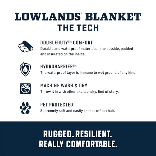 YETI Lowlands Blanket, Multi-Use Blanket with Travel Bag - color: Navy