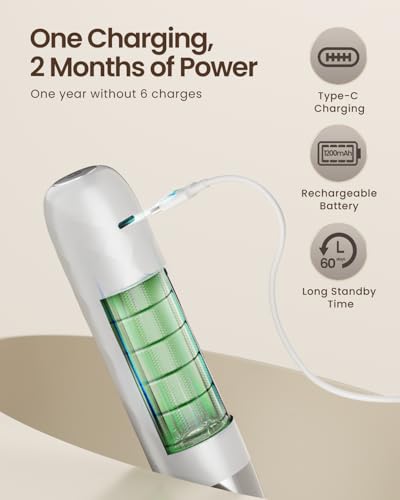 Maestri House Rechargeable Milk Frother, LunaFro Mini Handheld Electric Foam Maker Detachable Stainless Steel Whisk Drink Mixer Foamer Mini Blender for Matcha, Lattes, Cappuccino, No Stand - color: White and Silver