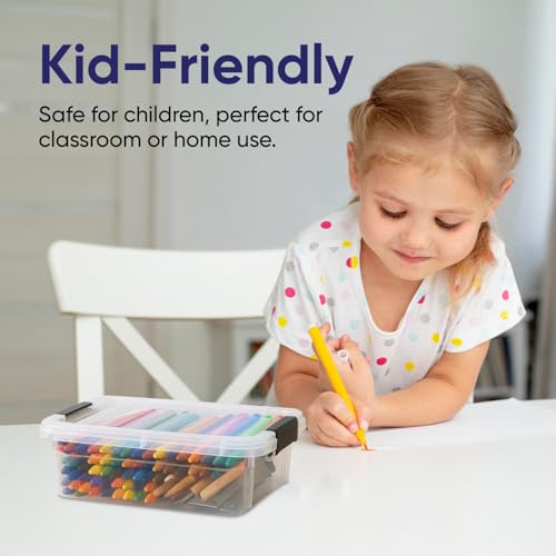 Superio Mini Storage Container Plastic Crayon Box Art Supplies and Sewing Case Stackable Clear Small Organizer for Beads, Stationery, Chalk, and Food, 0.7 Quart, 2 Pack - size: 0.7 Quarts, style: 2 Pack