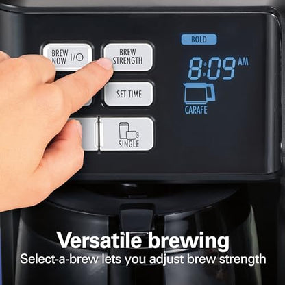 Hamilton Beach FlexBrew Trio 2-Way Coffee Maker, Compatible with K-Cup Pods or Grounds, Combo, Single Serve & Full 12c Pot, Black - color: Black