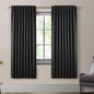 SHINELAND 72 Inch Long Thermal Insulated Blackout Curtains, Back Tab Rod Pocket Black Out Drapes for Summer Heat 2 Panels Set - color: Black, size: 52"W x 72"L (Pack of 2)
