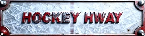 Vintage Tin Hockey Hway Sign Retro Metal Sign Suitable For Home Street Shop Garage Bar Farm Garden - Multi-Purpose For Indoor/Outdoor Use Plaque 4x16 Inch - color: Hockey Hway