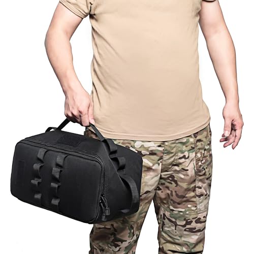 Camping Storage Bags, Utility Tote Bag for Campings Cookware Organizer, Trunk Organizer with Shoulder Strap,Outdoor Garden Tool Bag for Camping, Travel, Picnic, Garage Trunk (Black)