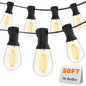 GvvooHome 50FT LED Outdoor String Lights with 16 Shatterproof Waterproof Replaceable Bulbs(1 Spare), 2700K Commercial Grade Patio Lights, Outside Hanging Light for Yard Garden Porch Deck Decor - size: 50FT