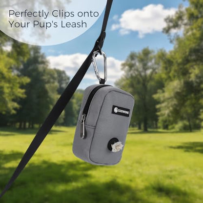 Dog Treat Pouch with Clip, Treat Pouches for Pet Training, Small Dog Treat Container Treat Bag for Leash, Waterproof Dog Treat Bag, Hands-free Training Pouch - color: Grey