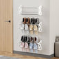 Hanging Shoe Rack,3 Pack Wall Mounted Shoe Rack with Adhesive Slim Shoe Shelf Hanging Organizer Holds 12 Pairs of Shoes Space Saving for RV Camper Entryway White