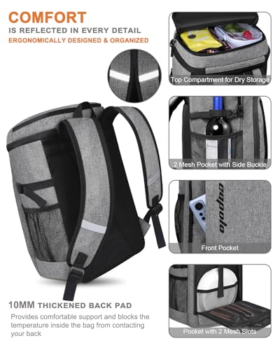 Capolo 36/45 Cans Cooler Backpack Insulated Waterproof for Women Men Lunch Backpack Coolers Leak Proof Soft Cooler Bags - color: Grey, size: 36 Cans