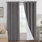 H.VERSAILTEX Linen Blackout Curtains 108 Inches Long 100% Absolutely Blackout Thermal Insulated Textured Linen Look Curtain Draperies Anti-Rust Grommet, Energy Saving with White Liner, 2 Panels, Grey - color: Grey, size: 52"W x 108"L (Pack of 2)
