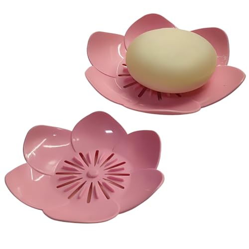 Soap Dish Soap Holder for Showerl Self Draining Bar for Shower Bathroom Bathtub Kitchen，Pink+Pink - color: E-pink+pink