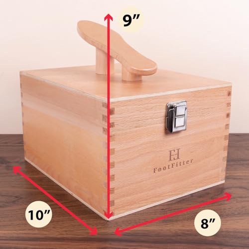 FootFitter Beech Wood Valet Box, Premium Shoe Shine Organizer with Classic Storage for Polish, Brushes, Cloths & Tools - color: Valet Box