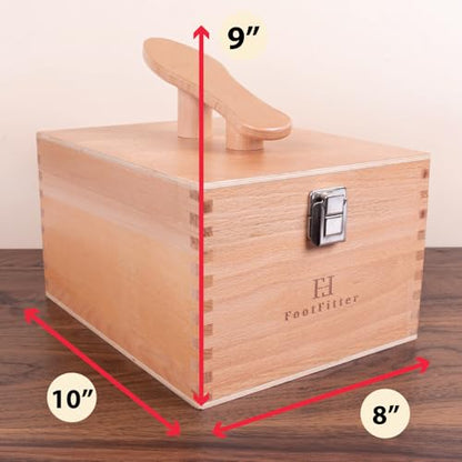 FootFitter Beech Wood Valet Box, Premium Shoe Shine Organizer with Classic Storage for Polish, Brushes, Cloths & Tools - color: Valet Box