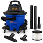 Koblenz WD-12 L4 Wet Dry Vacuum Cleaner, 12 Gallon 5.5 PHP, 3-in-1 Suction & Blower, 32 ft Reach, Drain Plug, Large Vacuum Cleaner for Car, Shop Vacuum Wet and Dry, Click-N-Lock Hose, Blue/Black - size: 12 Gallon 5.5 HP