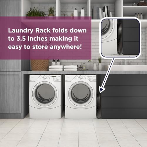 Black+Decker 3 Tier Expandable Collapsing Foldable Laundry Rack for Air Drying Clothing, Space Saving Heavy Duty Lightweight Metal Drying Rack, Black - color: Black