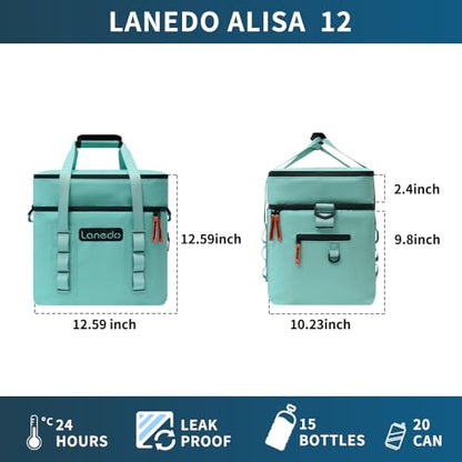Lisa Lunch Soft Cooler 20/36 Can, Insulated Bag Portable Ice Chest Box for Lunch, Beach, Drink, Beverage, Travel, Camping, Picnic, Car, Trips, Cooler Leak-Proof - color: 20 Can light green