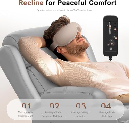 Reclining Loveseat, 55.1" RV PU Leather Wall Hugger Recliner Love Seats Sofa with Charging Station, Removable Armrest, Cup Holder, Double Recliners Couch, Manual Love Seat for Living Room - color: Light Gray, size: Hera - Loveseat