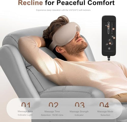 Reclining Loveseat, 55.1" RV PU Leather Wall Hugger Recliner Love Seats Sofa with Charging Station, Removable Armrest, Cup Holder, Double Recliners Couch, Manual Love Seat for Living Room - color: Light Gray, size: Hera - Loveseat