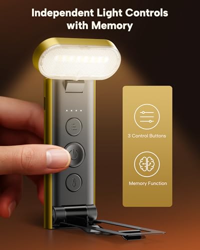 86lux Book Light, Reading Light for Book in Bed, USB Rechargeable LED Night Light with 3 Colors & Stepless Dimming, Aluminum Alloy Bookmark Light for Book Lovers, Yellow - color: Yellow