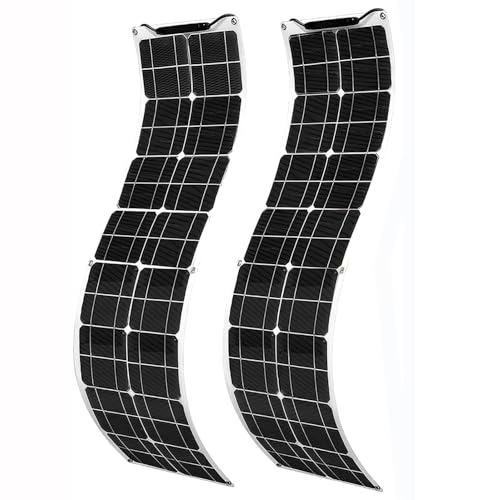 400 Watt Flexible Solar Panel for RV, 2 × 200 Watt 12 Volt Solar Power Panel Kit Photovoltaic Module Monocrystalline Solar Panels for Camping Off Grid Car Battery Charging Boat - color: 400W
